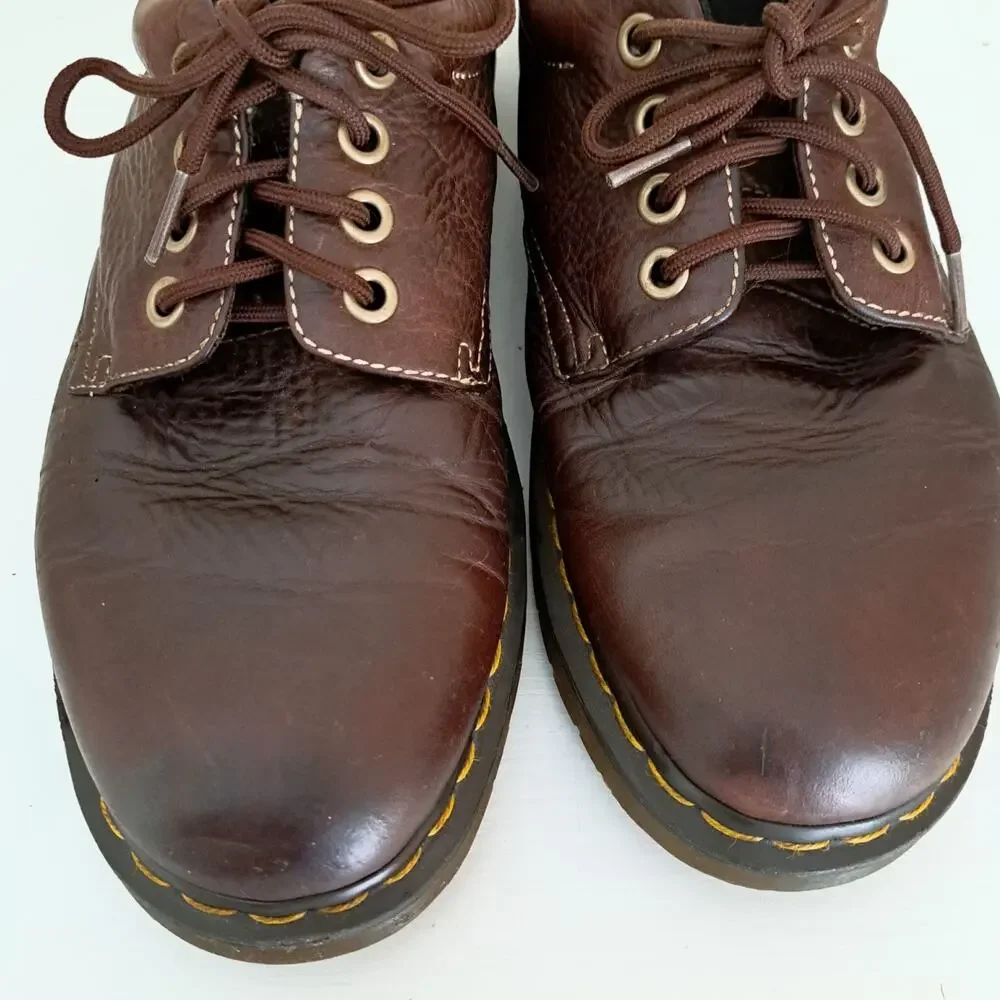 Dr. Martens Boston Brown Leather Oxfords Men's 12 AW004 Chunky Lug Sole Y2K 90s